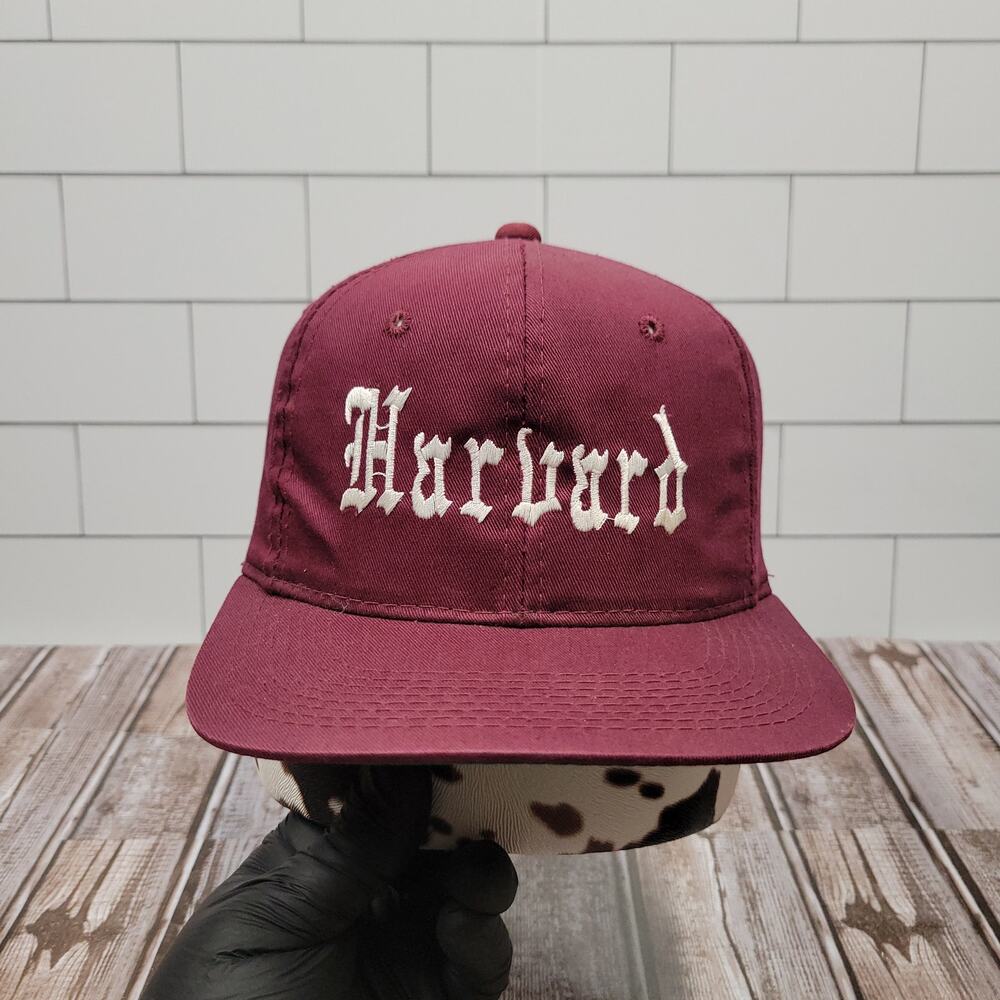 Young An Vintage Harvard Old English Spell Out Adjustable Twill Snapback Hat